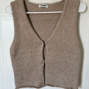 Rumored Tan Knit Sleeveless Top